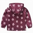thumbnail image 5 of CAUYDY Toddler Baby Boys Girls Hooded Jacket Windbreaker Lightweight Dinosaur Print Coat Autumn Long Sleeve Windproof Outwear(L101-Wine,5-6 Y), 5 of 9