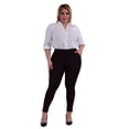 thumbnail image 2 of Plus Size Tummy Control Sculpting Treggings - Black  Red Plaid, 2 of 8