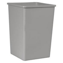 Rubbermaid Commercial 35 gal Square Trash Can, Gray, 19 1/2 in Dia, Open Top, LLDPE