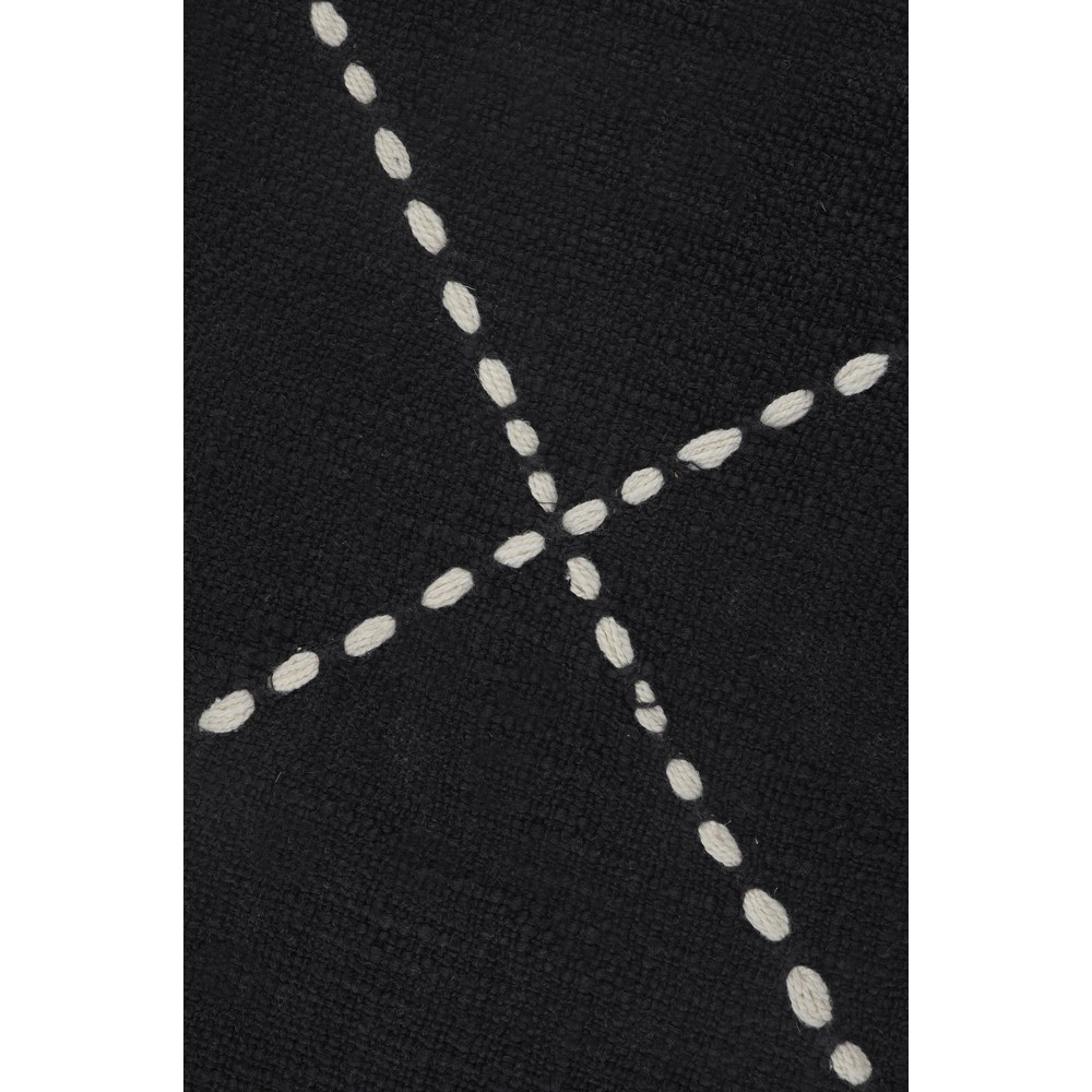 Ox Bay 20" x 20" Hand-Woven Black/ White Geometric Organic Cotton Pillow Cover