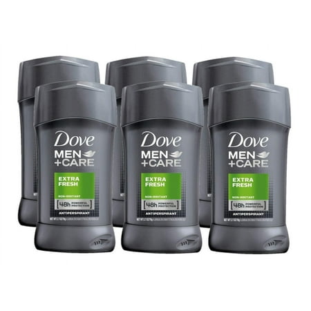 Dove Men + Care 48 Hour Antiperspirant Stick, Extra Fresh, 2.7 Ounces, Pack of 6