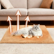 Lunxisen 4 Pcs PET Self Warming Cat Bed Pad, Self Heating Pad for Outdoor Cat Houses, Warming Mat for Indoor Pet Beds & Furniture, Reversible Blanket, Washable