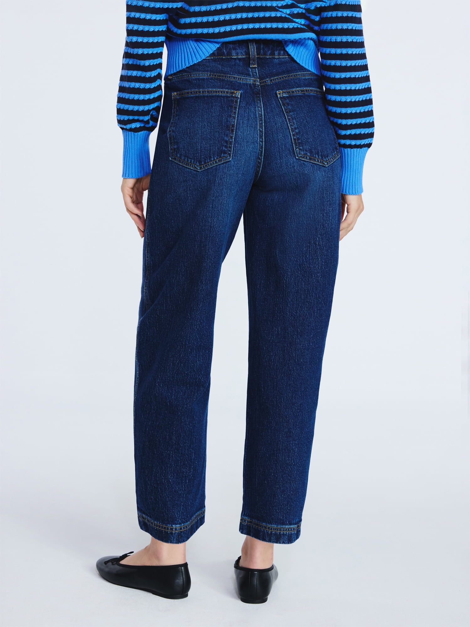 Free Assembly Women's Midrise Wide Leg Release Hem Jeans, 24" Inseam, Sizes 0-20