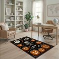 thumbnail image 2 of ODIKA 4'x6' Washable Area Rug Pet Friendly, Non-Shedding Halloween Ghost Skull Pumpkin Welcome Spooky Fiber Doormat Door for Bedroom, Reading Nook, 2 of 7