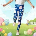 thumbnail image 2 of Easter Girls Print Leggings Stretchy Athletic Full Length Casual Pants for Toddlers Kids Navy 13 Years-14 Years, 2 of 5