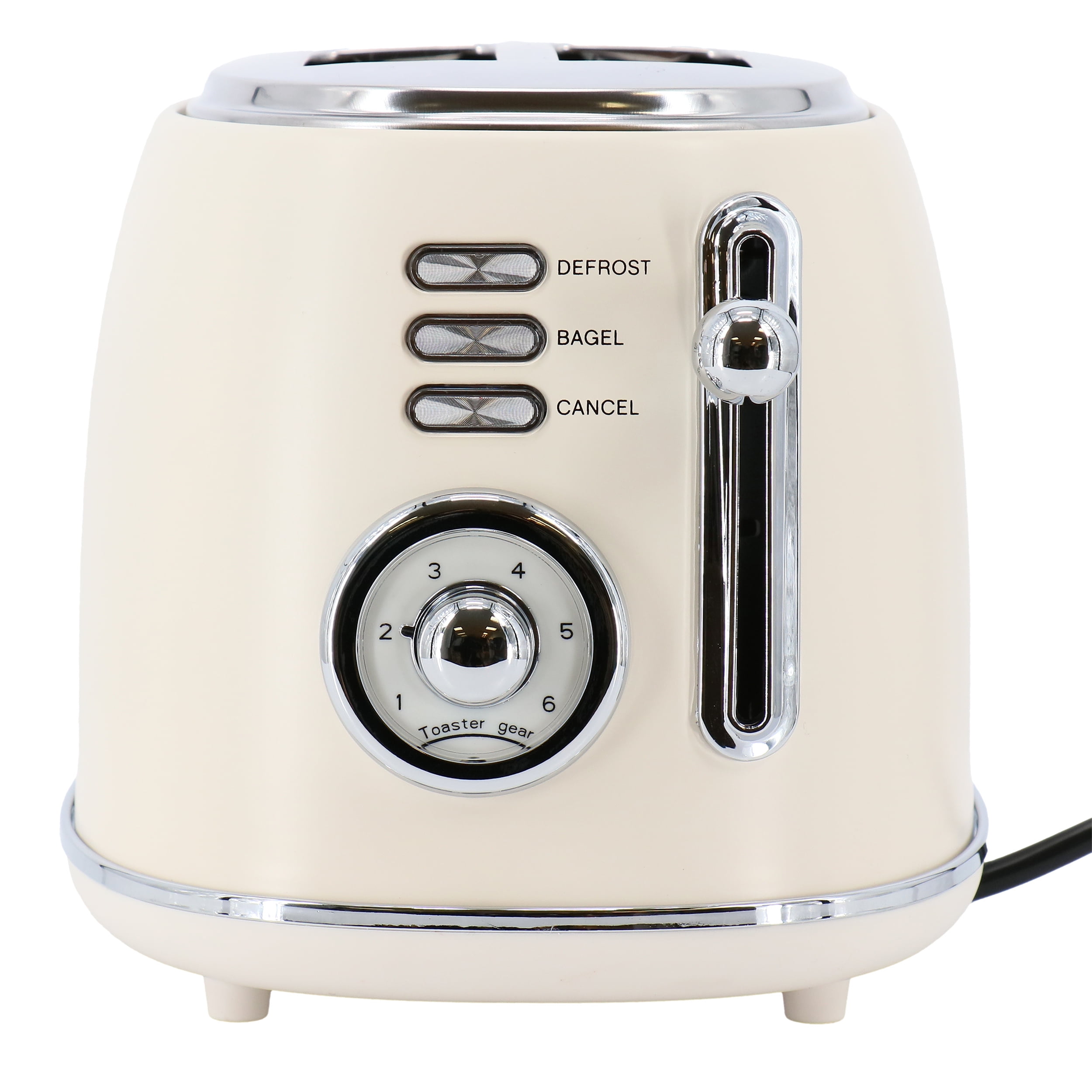 MegaChef 1.7 Liter Electric Tea Kettle and 2 Slice Toaster Combo in Matt Cream