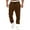 Brown, variant on Men's Cotton Fleece Sweatpants Warm Wide Leg Drawstring Winter Pants with Pockets Fuzzy Hem Casual Trousers (S, Blue)