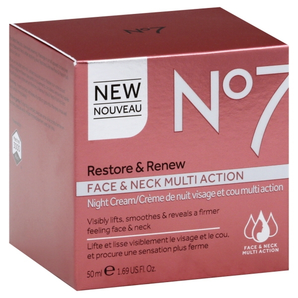 Boots No7 Restore & Renew Face & Neck Multi Action Night Cream - 1.69 