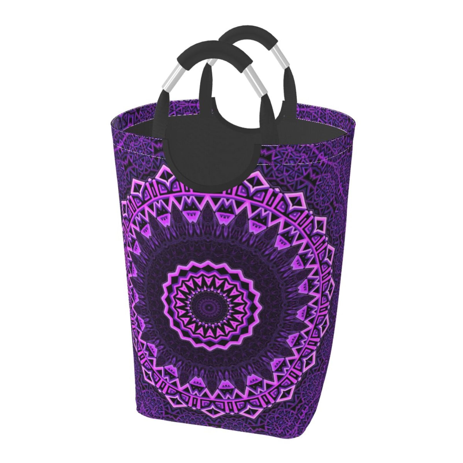 Mandala Purple Rectangular Laundry Basket Organizer , Collapsible ...