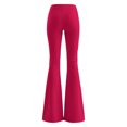 thumbnail image 5 of RUTAYY Women's Flare Pants Elastic High Waist Stretch Knit Slim Fit Versatile Casual Trousers, Red, 5 of 5
