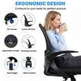 thumbnail image 2 of STACOO Desk Chair with Ergonomic Lumbar Support Adjustable Height and Flip-up Arms for Home, Office, Bedroom, 250lbs, Black, 2 of 10