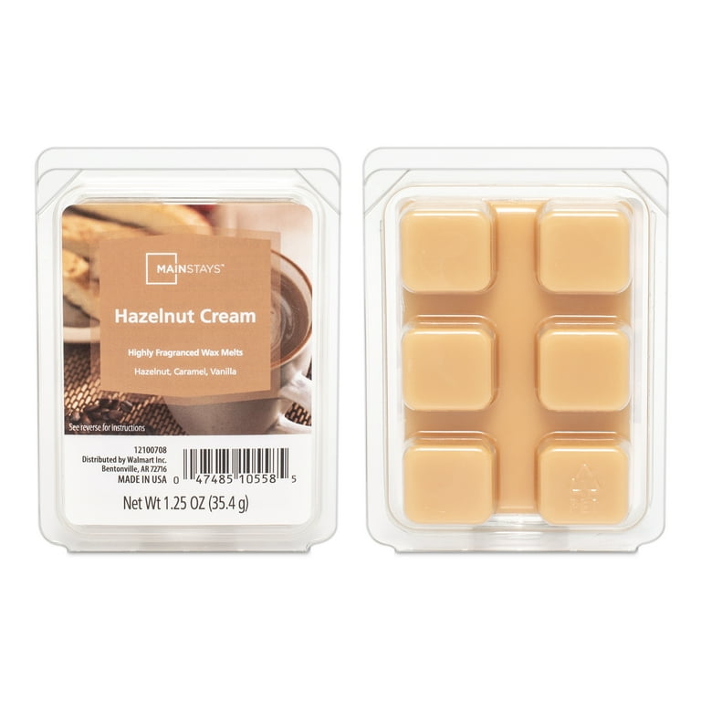 Mainstays Hazelnut Cream 6 Cube Wax Melts 1.25 oz with Hazelnut