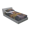 thumbnail image 3 of Ambesonne Landscape Fitted Sheet & Pillow Sham Set, Forest Night Swamp Art, Queen, Multicolor, 3 of 3