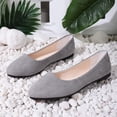 thumbnail image 6 of BADHUB Womens Flats Shoes Round Toe Flats Black Closed Toe Flats Shoes Women Ballet Flats Dressy Suede Flats Shoes Gray 41, 6 of 6