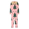 thumbnail image 6 of Penkiiy Matching Christmas Onesie Pajamas for Family, Hooded One Piece Vacation PJs, Cute Printed Holiday Loungewear S Pink, 6 of 6