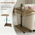 thumbnail image 4 of MINGYI Sofa Tray Table with Phone & Tablet Slot,C-Shaped End Table with Wheels - 360° Swivel Height Adjustable Side Table for Small Spaces  (Brown), 4 of 9