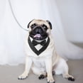 thumbnail image 3 of Bandana de boda para perro, collar para perro con pajarita, disfraz de cumpleaños, esmoquin ajustable para fiesta de mascotas, rayas negras, 3 of 5