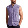 thumbnail image 5 of Tisuna Mens Sleeveless Shirts Button Down Breathable Casual Summer T-Shirts Mens Classic Collared Casual Shirts With Pocket For Sport Athletic Light Purple Size Xxxxl, 5 of 5