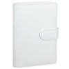 Antner A6 PU Leather Notebook Binder Refillable 6 Ring Binder for A6 Filler Paper, Loose Leaf Personal Planner Binder Cover with Magnetic Buckle Closure, White