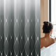 thumbnail image 4 of Ombre Grey Shower Curtain Grey and White Shower Curtain Set Black Grey Shower Curtains for Bathroom Decor Modern Simple Geometric Waterproof Waffle Fabric Cloth Shower Curtain Washable 72x72 Inch, 4 of 6