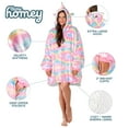 thumbnail image 4 of Bare Homey Plush Sherpa Wearable Blanket - Fluffy & Soft - Lightweight - Adult, Unicorn, 4 of 9