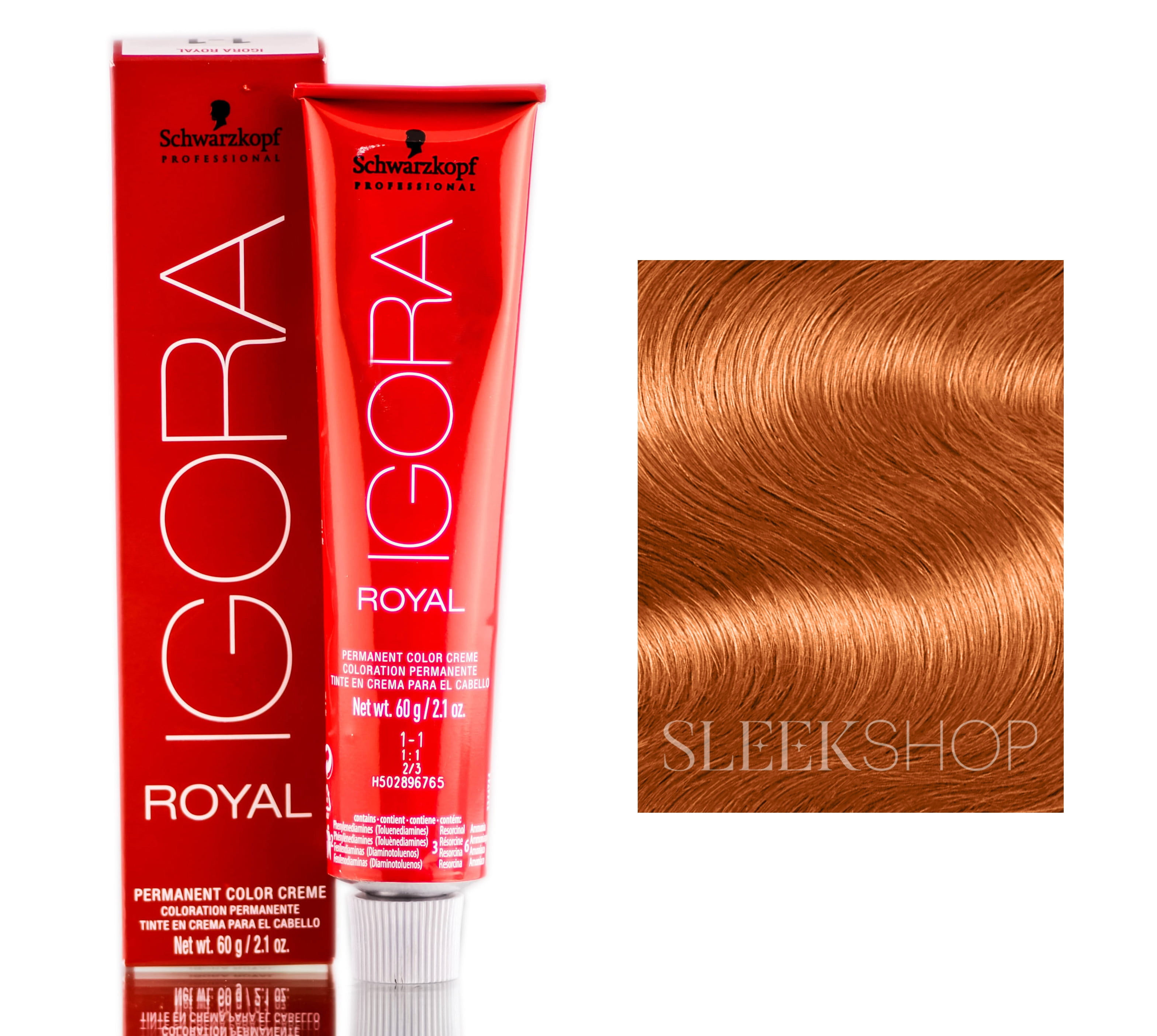 8-77 Light Blonde Copper Extra , Schwarzkopf Professional Igora Royal  Permanent Hair Color Creme Dye (2.1 oz) Hair - Pack of 3 w/ Sleek Teasing  Comb