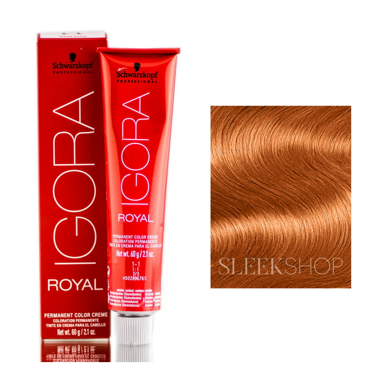 8-77 Light Blonde Copper Extra , Schwarzkopf Professional Igora Royal  Permanent Hair Color Creme Dye (2.1 oz) Hair - Pack of 3 w/ Sleek Teasing  Comb