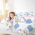 thumbnail image 4 of Feelyou Bowknot Doll Bear Bedding Comforter Set, Kawaii Love Heart Blue Twin Comforter Sets, Teens Kids Boys Girls Reversible Bedding Set, Breathable Home Decor, 2pcs, 4 of 8