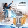 thumbnail image 5 of ROVSUN Enfriador de aire evaporativo de 10,5 galones, enfriador de pantano portátil de 2600 CFM con control remoto, oscilación, 3 velocidades, temporizador de 7,5 horas y tanque de agua de 40 L, venti, 5 of 5