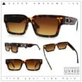 thumbnail image 2 of Luxe Lion Head Jewel Hinge Narrow Rectangle Horn Rim Plastic Sunglasses Tortoise - Brown, 2 of 8