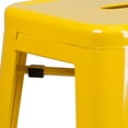 thumbnail image 5 of Emma + Oliver Commercial Grade 30"H Backless Yellow Metal Indoor-Outdoor Barstool, Square, 5 of 10