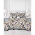 thumbnail image 3 of Purple Teal Ethnic Twin Size Down Alternative Comforter, Lightweight Comforter Quilt Bedding Set with Pillow Shams Boho Modern Geometric Abstract Art All Seasons Bed Comforter Duvet Insert 68"x86", 3 of 7
