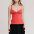 thumbnail image 5 of Hsovts Women Criss Cross V Neck Camisole Tank Top with Built Bra Soft Sleeveless Summer Tops Multiple Colors Casual Daily Shirts Red 5xL, 5 of 6