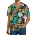 thumbnail image 2 of Picia Easter Egg1 Men's Linen Shirts Short Sleeve Cuban Beach Shirts Casual Shirts Button Down Shirt for Men Beach Summer Wedding Shirt-X-Large, 2 of 7