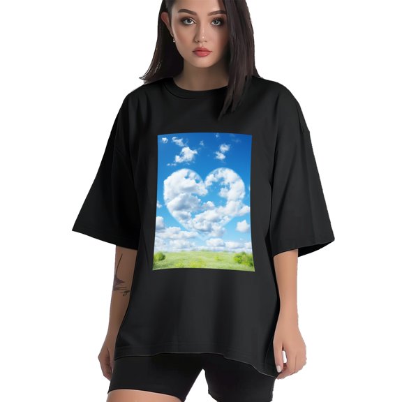 Plus Size Shirt for Women Black Tops for Women Short Sleeves Shirt for Women Blue Sky2 T Shirt Crewneck Shirt for Women XS