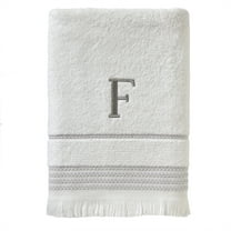 SKL Home Casual Monogram Bath Towel, "F", White