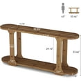 thumbnail image 3 of 63 Inch Solid Wood Console Table, Farmhouse Couch Table Behind Sofa with 2-Tier Shelf for Hallway, 3 of 5