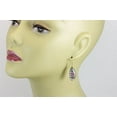 thumbnail image 2 of 14k Gold Filled Fluorite Earrings Striped Purple Green Teal Blue Curved Paired Drops Pastel Soft Banding Goldtone Beaded Accents Designed for Adult Women, 2 of 5