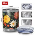 thumbnail image 3 of 12oz Tumblers Pioneer Flower Vacuum Insulated Stainless Steel Travel Tumbler Cups Mug with Lid and Straw for Beer,Coffee,Beverages with Cleaning Brush for Cold & Hot Drinks, 3 of 5