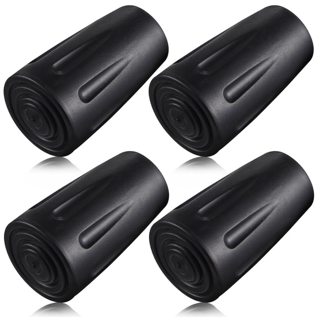 UPOUART 4 Pcs Embouts de Bâtons de Marche Couvre-Bâtons de Randonnée Design Rond Noir TPR