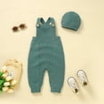 thumbnail image 4 of Zhuashum Baby Boy Onesies 9-12 Months Baby Knitted Romper Sleeveless Sweater Outfit Overalls For And With Warm Hat Set Sweet Playsuit Green, 4 of 9