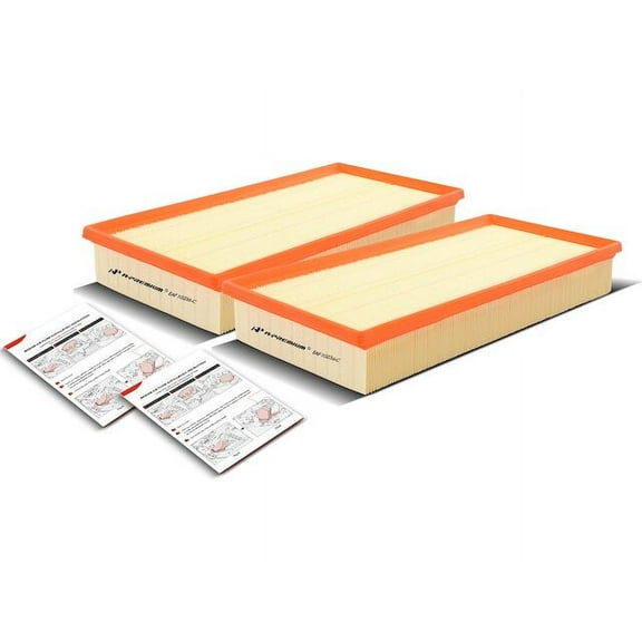 Air Filter Set 2 - Compatible with 2003 - 2006, 2008 - 2018 Porsche Cayenne 2004 2005 2009 2010 2011 2012 2013 2014 2015 2016 2017