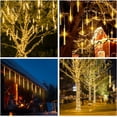 thumbnail image 5 of Sinhoon Meteor Shower Rain Lights, 11.8inch 8 Tube 192 LEDs Christmas Icicle Lights for Christmas Trees, Patio Garden Lawn Outdoor Decorations(Warm White), 5 of 5