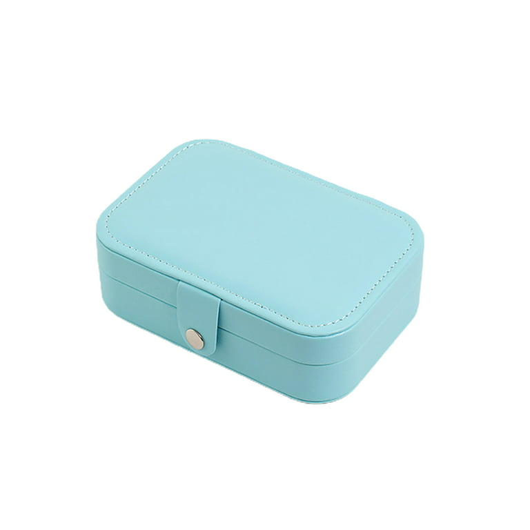 Yirtree Travel Jewelry Box, PU Leather Small Jewelry Organizer for Women  Girls, Double Layer Portable Mini Travel Case Storage Holder Boxes 