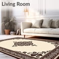 thumbnail image 2 of ODIKA 5'x7' Machine Washable Non-Slip Area Rug, Vintage Medallion Transitional with Ornate Border Design High Traffic Rug, Beige, 661088, 2 of 7