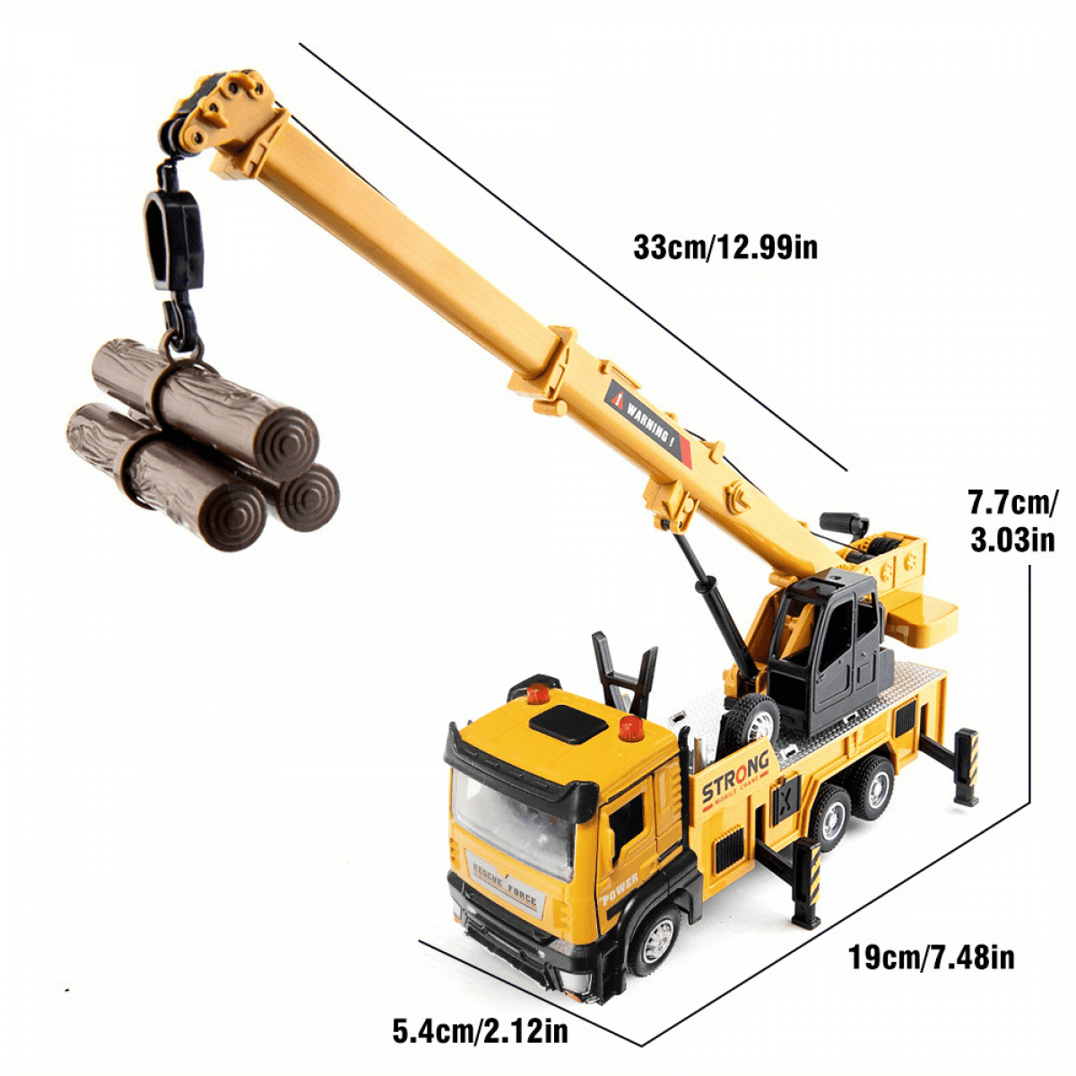 Crane Truck Toy Construction Vehicle for Kids Alloy Crane Machine Tow Truck with Lights and Sounds for Boys Girls Christmas Birthday Gifts