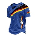 thumbnail image 6 of Soccer Cup 2026 Jersey for Men, Crew Neck Short Sleeve Deutschland Brushstroke Graphic Tee with Waffle Knit Texture - Moisture-Wicking Athletic Top for Match Day & Gym Blue XXL, 6 of 7