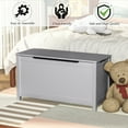 thumbnail image 3 of Bellemave Modern Kids Toy Storage Box with Safety Hinged Lid Wooden Storage Box Kids Sitting Bench Play room and Bedroom Storage Chest Toy Box for Children, Boys, Girls (Gray), 3 of 14