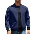 thumbnail image 2 of Men's Jackets-Bomber Jacket Fall Warm Windbreaker Full Zip Casual Coats Blue M, 2 of 7