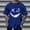 Blue, variant on Men's Creepy Smile Crewneck T-Shirt Novelty Spooky Face Halloween Clothes Short Sleeve Scary Tee Tops